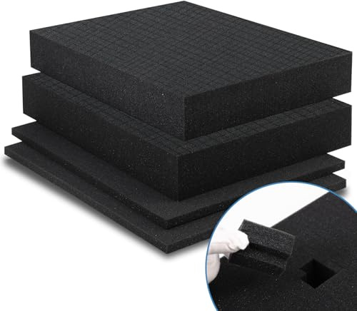 Coengwui Pick and Pluck Schaumstoffeinlagen, Vorgewürfelte Pick-Apart-Blätter Zum Basteln Werkzeugkasten Spielbox, Kamerataschen, Schubladenaufbewahrung (2er Pack 30 x 30 x 5 cm mit 1 cm Bodenpolster)