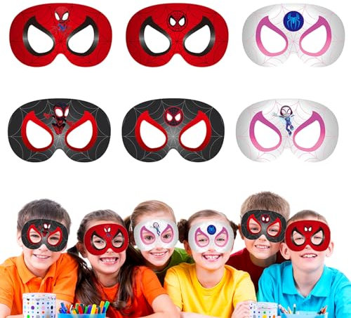 RXSPOYLY 12 Stück Cartoon Papier Masken,Masken Charakter Kinder,Kinder Cosplay Masken,Lustige Kindermasken,für Hallowee,Partyzubehör,Maskerade,Karneval,Kindergeburtstag(C)