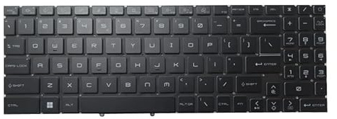 Laptop Per-Key RGB Backlit Keyboard For MSI CreatorPro Z17-A12U A12UMST A12UKST English US Black Without Frame New (Single Zone Per-Key RGB backlight)