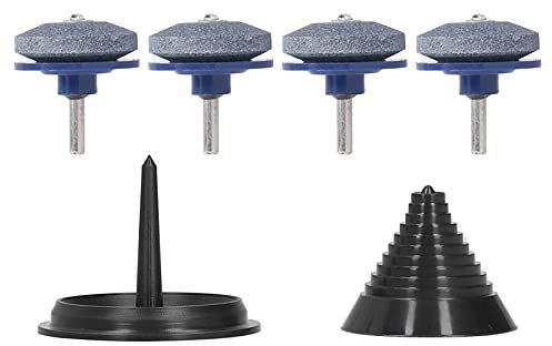 Hyuduo Lawn Mower Blade Sharpener Balancer Power Hand Device Kit for Grinding Blades of Lawn Mowers Hand Drills Sickle Bar Cutters etc. Made of Whetstone and Steel Suitable