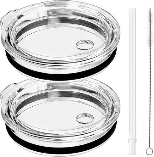 LUCEMILL 20 oz Tumbler Straw Lid, 2 Pcs Replacement Lids for YETI Rambler 16 oz Pint, 20 oz Tumbler, 24 oz, 25 oz Straw Mug