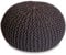 Amago home Strickhocker Pouf Ø45 o. 55cm Bodenkissen Sitzpouf XXL Baumwolle nachhaltig Größe ø 55 cm, Farbe braun