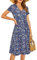 OUGES Summer Dress for Women UK Short Beach Sleeve Midi Dress with Pockets