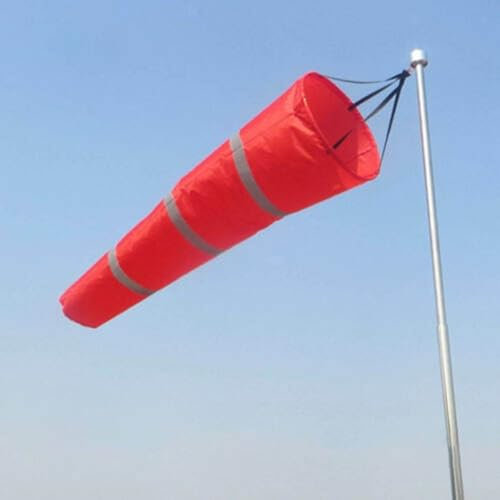 Windsack für Flughafen und Outdoor-Windmessung, wasserdicht, Rot, 60 cm