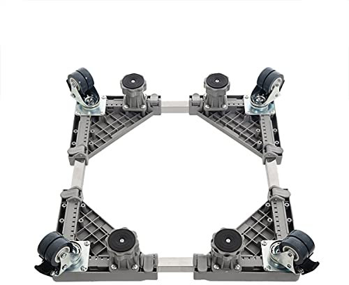 Base mobile universelle pour réfrigérateur, lave-linge, sèche-linge et réfrigérateur, chariot à roulettes multifonction avec 4 roues et 4 pieds de levage (gris)
