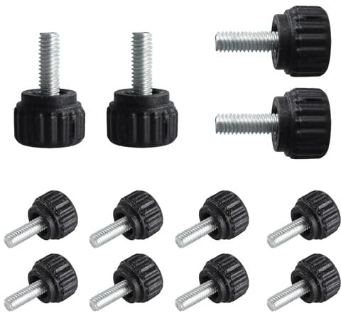 PDETVEO 12PCS M4 x 10mm Brass Thumb Screws, Knurled Head Bolts for DIY Projects, Electronics, Furniture Assembly, Computer Cases