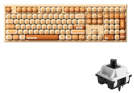 Akko MG108B Bun Wonderland Mechanische Tastatur, Hot-Swap-fähige Multi-Mode-Gaming-Tastatur mit PBT Dye-Sub MOG-Profil-Tastenkappen (V3 Pro Piano Switch, US-Layout)