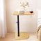 Table d'Appoint Forme C Bambou Métal Moderne Hauteur Réglable, Table d'Appoint de Lit, de Canapé, de Chevet, de Soins, pour Salon Chambre Salle de Bains, Style C
