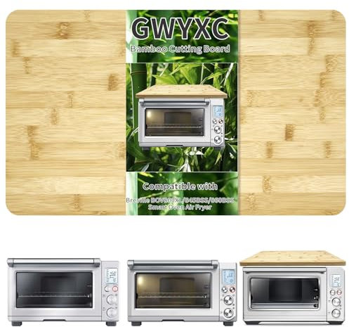 GWYXC Bamboo Cutting Board for Breville BOV800XL 845BSS 860BSS Smart Oven Convection Toaster Oven, 17.8 × 10.8 Toaster Oven Accessories With Heat-Resistant Non-Skid Silicone Feet,100% Organic Bamboo