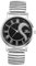 JewelryWe Herrenuhr Herz Elastische Uhren: Strass Semi Herz Buchstaben Love Analog Quarz Armbanduhr Herren Silber Edelstahl Stretch Armband Uhr mit Zugarmband & Schwarz Römischen Ziffern Zifferblatt