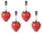 Decoris Tischdeckenbeschwerer Erdbeere 16x5x4cm Keramik 4er Set - Tischdeckengewichte für Draußen mit Klammern aus Metall - Gewichte zum Beschweren - Tischdecken Beschwerer mit Clip - Rot Grün