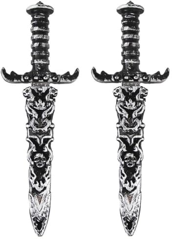 Fokroin 2 Pezzi Spade di PLA-stica di Halloween, Spada Giocattolo Pugnale Pirata, Halloween Spade di Plastica, Spada Giocattolo in Plastica, per Oggetti di Scena Costume Pirata