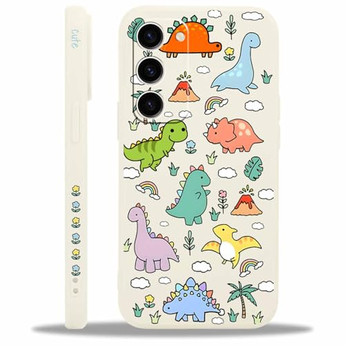 Yoedge Handyhülle für Samsung Galaxy S23 5G Hülle, Aesthetic Anime Blau Muster Dinosaurier Design Mädchen Frauen Cover, Dünn Weich Silikon Case Kratzfest Schutzhülle für Samsung S23 5G 6,1, Clouds