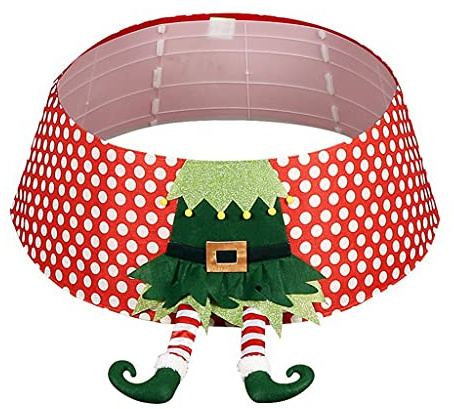 Collare per albero di Natale, 76,2 cm, piedi di elfo, base per albero di Natale, copertura inferiore per interni ed esterni, decorazione invernale per Capodanno