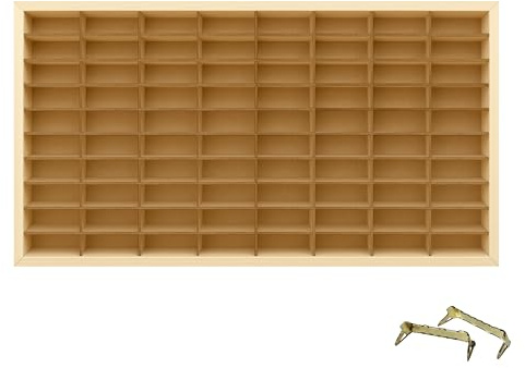 HJ KIDS Autoregal Setzkasten Holz für Spielzeugautos – 80 Fächer – Wandregal Kinderzimmer – Sammlervitrine/Organizer 82×42×4 cm – Regal zur Aufbewahrung von Mini-/Modellautos & Figuren