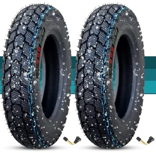 3.00-10 Schlauchloser Reifen für 10 Zoll Roller und Leichtmotorrad | 3.00/10 Hochgriff Winter-Ersatz mit 3 00 10 Verstärkter Seitenwand 8 PR 300 kPa Max Belastung(2pcs)