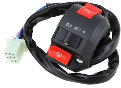 EMSea Interrupteur de Démarrage Et de Feu Stop à 8 Fils pour Quad 50 à 110 Cm³ Compatible avec Kazuma Les Modèles Et Les Guidons de 7/8