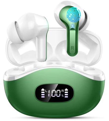 Bluetooth 5.4 Kopfhörer, 50Std HiFi-Stereo Kopfhörer Kabellos Bluetooth | ENC Noise Cancelling, Tiefer Bass Wireless Earbuds, USB-C in Ear Ohrhörer, IP-X7 Wasserdicht Headphones für iOS Android