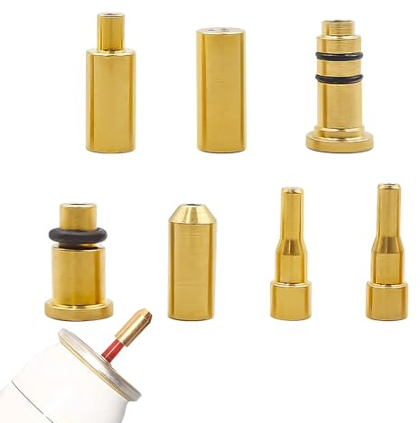 JIAC 7 Stück Gas Nachfülladapter Kompatibel mit S.T. Dupont Serie Feuerzeugen Ersatz Messing Gas Refill Adapter Feuerzeug Fülladapter Set DIY Reparaturteile für Eine Einfache Gasbefüllung