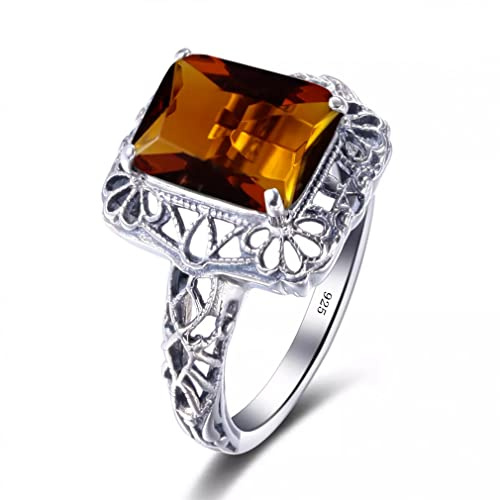 Bernstein-Ring für Frauen, echtes Sterlingsilber 925, filigraner Valentinstag-Geschenkschmuck