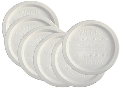 Weck – Jarra para mantener los alimentos frescos plástico tapas, 6-pack