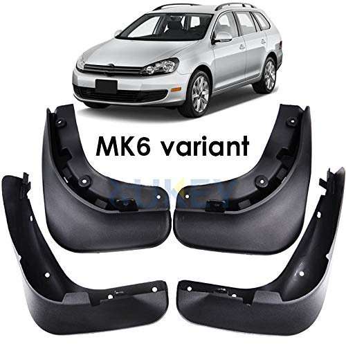 XUKEY Borsa Modellata paraspruzzi per VW Golf 6 Variant Wagon Station Wagon MK6 Jetta Sportwagen Wagon 2010 – 2014 – Parafango Anteriore e Posteriore, 4 Pezzi Set