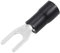 sourcing map 50Pcs SV1.25-4S Insulated Fork Spade U-Type Wire Connector Electrical Crimp Terminal 22-16AWG Black