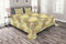 ABAKUHAUS Ananas Tagesdecke Set, Geschwungene Exotic Tropical, Set mit Kissenbezügen Waschbar, für Doppelbetten 220 x 220 cm, Gelb Beige