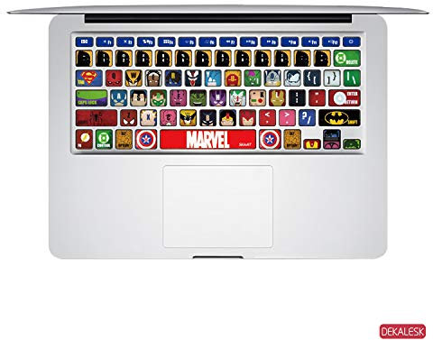 DEKALESK MacBook KeyBoard Sticker for Air 13 Water-Proof Cover Decals Individual Keys Skin For Retina 2018 (2-MacBook 2016 Version, 3-Marvel)