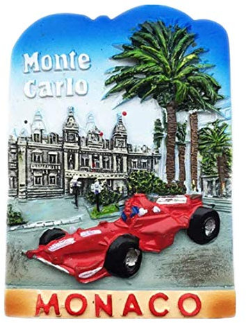 Kühlschrankmagnet F1 Monte Carlo Monaco 3D Harz Handgemachtes Handwerk Touristische Reise Stadt Souvenir Sammlung Brief Kühlschrank Aufkleber