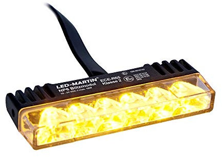 LED-MARTIN NP6 Frontblitzer - gelb - ECE-R65 Klasse 2 - Tag-/ Nachtschaltung
