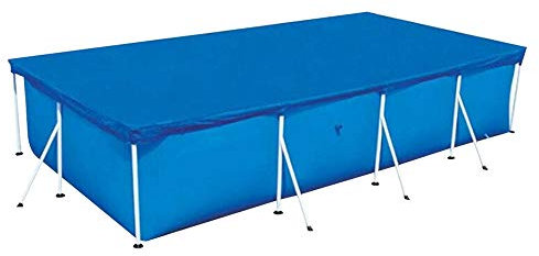 WingFly Bâche de Protection pour Piscine Tubulaire Rectangulaire, Couverture De Piscine Rectangulaire, Bâche À Bulles Piscines Tubulaires, Housse Anti-Pluie - Bleu (400X210CM)