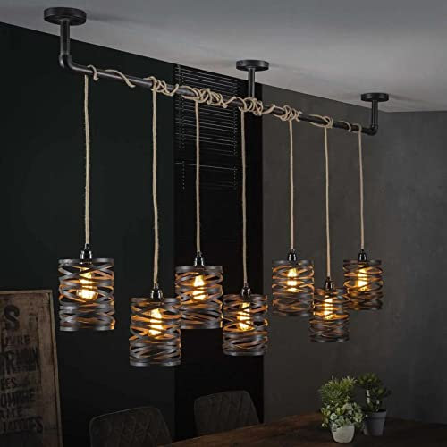 famlights Retro Deckenlampe Grace für Esstisch/Vintage Pendelleuchte/Esszimmerlampe industrial Dimmbar Hängelampe Metall Esszimmer/Deckenleuchte Pendelleuchte Hängeleuchte rustikal landhaus E27