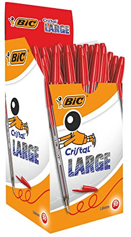 BIC Cristal Large Kugelschreiber 1,6 mm, rot, 50 Stück
