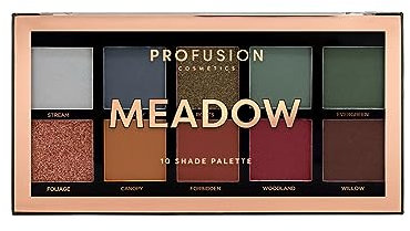 Profusion Cosmetics Lidschatten-Palette mit 10 Farbtönen – hochpigmentierte Multi-Finish-Farben, vegan und tierversuchsfrei, kreieren Sie atemberaubende Looks unterwegs – reisefreundliches und