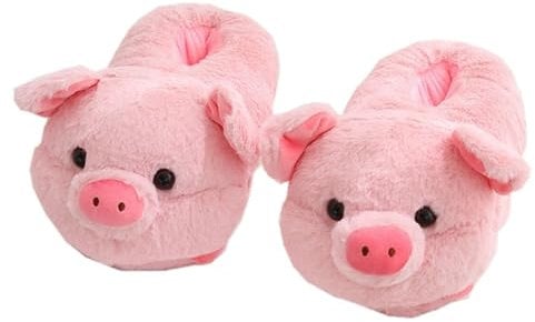 YILANLAN Niedliche Schweine Hai Tier Hausschuhe Cartoon Damen Herren warme Winter Hause Hausschuhe (36/43, Pink, numeric_36)