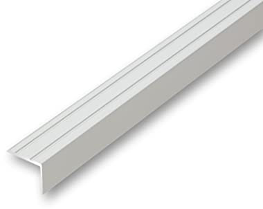 (9,34EUR/m) 25 x 20 x 1500 mm Treppenwinkel silberfarben selbstklebend Treppenkantenprofil Treppenkante