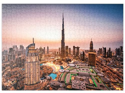 MyPuzzle Skyline von Dubai am Morgen - Premium 500 Teile Puzzle - MyPuzzle Sonderkollektion von Puzzle Galaxy