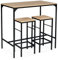 IDMarket – Conjunto de mesa alta de bar Detroit 95 cm y 2 taburetes diseño industrial