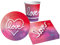 Ciao-Kit Table Fête Love Party 8 personnes (36 pcs: assiettes, gobelets, serviettes) en papier compostable Vaisselle, AZ150, Rouge, Rose