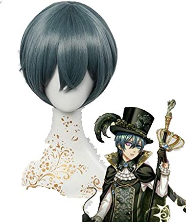 ydound Anime Coser pruik CIEL Phantomhive Cosplay Cosplay CIE Kurz Wig Cosplay Anime Cosplay Hitzebeständige synthetische Perücken