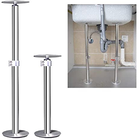 Unterbau-Waschbecken-Montagehalterungen, 304 Edelstahl, neue Waschbeckenbeine, Installations- und Reparatursystem für Küche und Badezimmer, rostet nicht und stanzfrei (23.6 bis 100.8 cm)