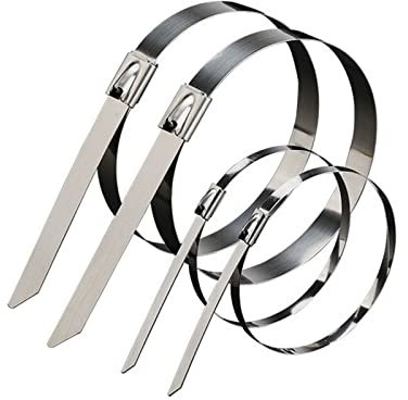 WILLWA 10 20 50 100 200 Stück 10 mm 0,39 Zoll Auspuffband 304 Edelstahl Metall Kabelbinder Banding Selbstsichernde Kabelbinder (Color : 200PCS, Size : 10x1000mm)
