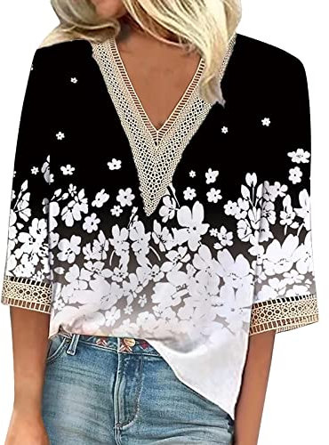 Tunique De Soirée Manche Longue Femme Blouse Col V Chemise À Carreaux Bleu Top Crochet T Shirt Sport Homme Grande Taille Chic