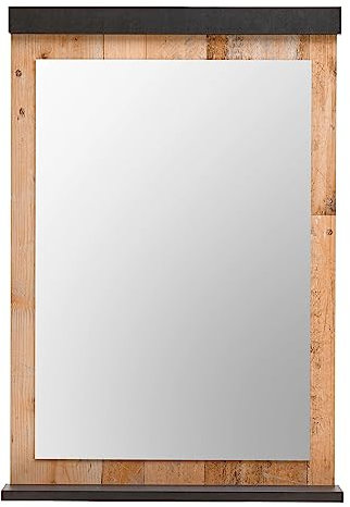Furn.Design Garderobenspiegel in Used Wood hell und anthrazit Wandspiegel mit Ablage 66 x 95 cm, Stove