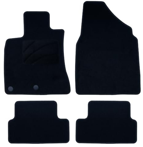 OCC DESIGN - Custom Fußmatten, kompatibel mit Nissan Qashqai (2007-2013), hochwertiger Teppich, Velours/Polypropylen, Original Anker, rutschfester Rücken, Fersenkappe, 4 Stück
