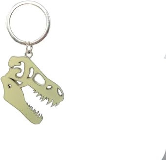 Nature Planet - Schlüsselanhänger aus Metall - T-Rex Skelett 5 cm