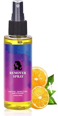 Tape Remover Hair Extensions - Tape Extensions Remover - Lace Glue Remover for Hair Replacement Lace Front Wig, Poly Hairpieces, Toupee, Cosmetic Hair Systems Bonding - 118ml (Transparent) (Yellow)
