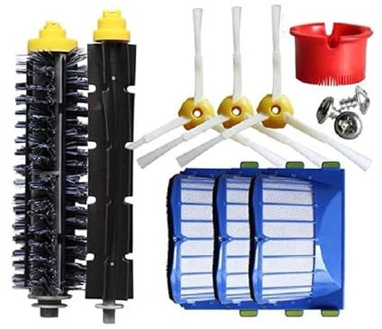 PHONME for Filtro for Aerovac+Spazzola Laterale a 3 Bracci+Spazzola a setole e Frusta Flessibile for iRobot for Roomba 694 Lodevole