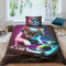 QLasic Bettwäsche-Set Bettbezug DJ-Katze 3D, Mikrofaser-Bettwäsche Superweicher, Atmungsaktiver Bettbezug. (Single（135x200cm）)